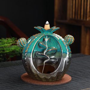 Cascada de Incienso Cáctus Redondo + 10 conitos de incienso 43