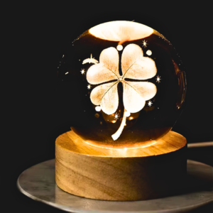 Lámpara bola cristal de trebol 34