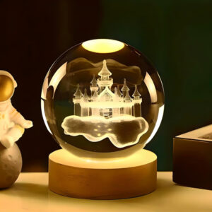 Lámpara bola de cristal castillo 39