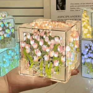 Cubo Tulipanes infinito led 9